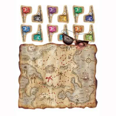 Pirate Pin the Flag on the Treasure Map Party Game